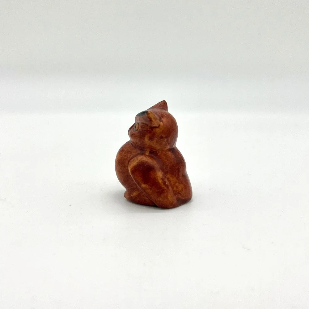Vintage Owl Figurine Ceramic‎ Brown Home Decor Collectible Bird Statue